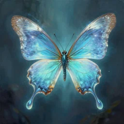 ghost energy butterfly, detailed realistic digital fantasy art painting