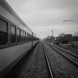 endless train, dream, greyscale, 4k