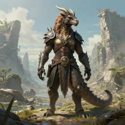 highly detailed portrait photo of a saberon in a scenic dystopian environment, hyperrealistic illustration by william didier - pouget
