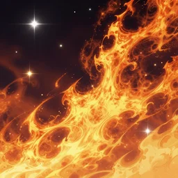 fiery endless sky, stars shining, digital art, artstation