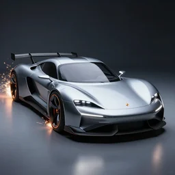 futuristic car designed by porsche, 8 k, ( studio photography ), highlights, sparks, hyper realism