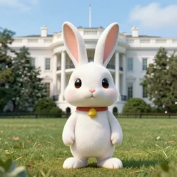 rabbids at the whitehouse, trending on artstation, 8 k, detailed model, octane render