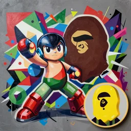 Supreme x Bape x Rockman and Bass profile picture by Sachin Teng, asymmetrical, Organic Painting ,geometric shapes, hard edges, energetic, graffiti, street art:2 by Sachin Teng:4