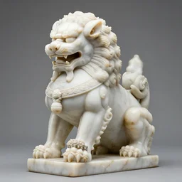 fancy lion marble statue, studio lighting, 4 k