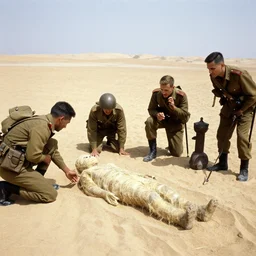 afrika korps soldiers discovering mummies
