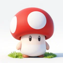 a new variant of the super mushroom power up, 3D render.