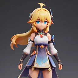 Ayaka from the game genshin impact (2018) 3D render, blender, trending on art station, zbrush, 3D art, high quality, pixar art 3D