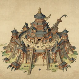 Zerg base on ancient Japanese art