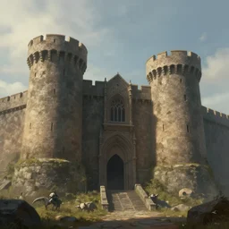 artwork of the twin fortress by david wyatt, trending on artstation, cinematic view, epic composition, exquisite, beautiful