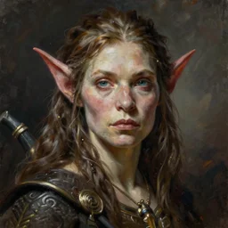A portrait of an female orc, Matte painting , detailed painting, greg rutkowski,