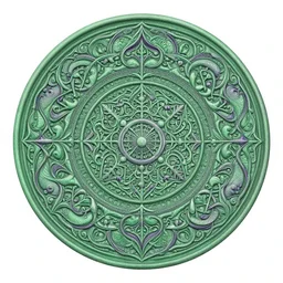 absolutely perfect circle + intricate detail + greens and purples