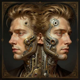 symmetry!! david lynch, director of twin peaks, male, machine parts embedded into face, intricate, elegant, highly detailed, digital painting, artstation, concept art, smooth, sharp focus, illustration, art by artgerm and greg rutkowski and alphonse mucha, 8 k