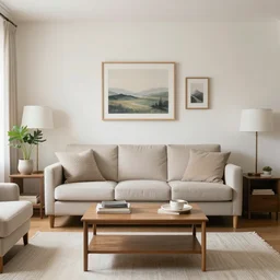 A simple, but elegantly decorated living room.