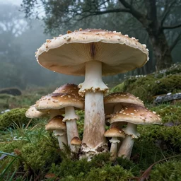 mystical landscape, Ireland, large mushrooms