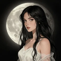 moon goddess, drawn by artgerm, digital artwork by karol bak and rhads