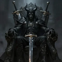 Lord from hell on the throne, black eyes, swords, league of legends wallpapers, piotr jablonski, greg rutkowski