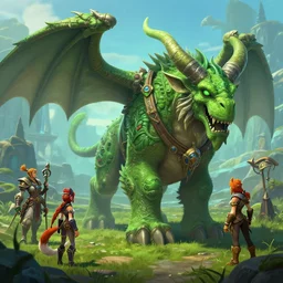 mount epic green kodoaƒ screenshot world of warcraft mounts worldboss concept art and by feng zhu alena aenami artworks in 4 k 3 d rtx hdr beeple, by thomas kinkade dofus overwatch