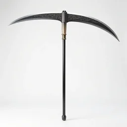 japanese scythe, professional product shot, isolated on a pure white background, centered, entire object in frame, sharp focus, soft studio lighting