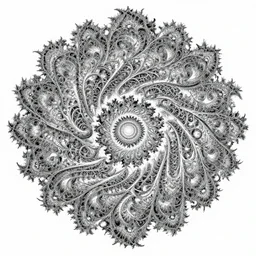 beautiful fractal black and white drawing, in the style of greg rutkowski, fantasy, amazing detail, epic, intricate, elegant, smooth, sharp focus