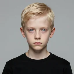 portrait of 1 5 - year - old boy, a tall, slender boy with a pale, pointed face, sleek blond hair, and ice grey eyes, wearing black clothes, hyper realistic face, beautiful eyes, character art, art by artgerm lau and wlop and and ilya kuvshinov and john singer sargent, hyperdetailed, symmetrical, cryengine, trending on artstation, digital art