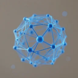 a blue 3D neural network, bokeh, abstrait, neutral, artistic