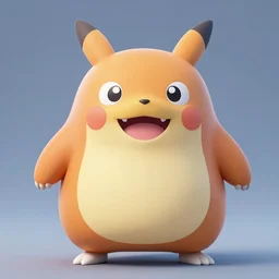 a tanuki pokemon, very happy stylized face, 3D render