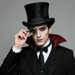 vampire look mister jack wearing high hat and monocle