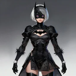 batgirl as 2B nier automata, concept art, trending in artstation, artstationHD, artstationHQ, highly detailed, 4k