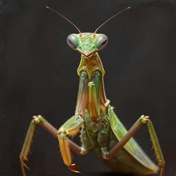 anthropomorphic mantis, flat triangular head, prominent eyes with pseudopupil, pretty, beautiful, dnd character art portrait, matte fantasy painting, deviantart artstation, by jason felix by steve argyle by tyler jacobson by peter mohrbacher, cinema