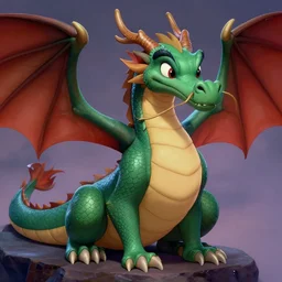 A extremely highly detailed majestic hi-res beautiful, highly detailed portrait of a dragon in the style of 1960's Walt Disney animations