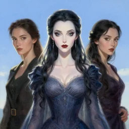 still film, elegant mysterious gracious undead wanda in the corpse bride if made by krenz cushart and wenjun lin, portrait, illustration, rim light, top light, summer clear blue sky, perfectly shaded, soft painting, epic, intricate, art