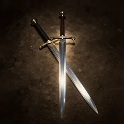 an evil sword on the ground. ( concept art by enki bilal, museum picture, 4 k, backlit )
