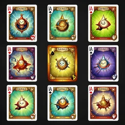 different designs of cards from a new card game. Pinterest , concept art , assets , game