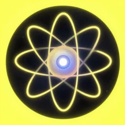 universe, atom, yellow edges