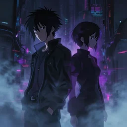 a high definition screenshot from the ( ( neon ) ) noir cyberpunk anime film ; a strange dreamworld with ( foggy ) edges, digital painting by makoto shinkai and yoshitaka amano, surrealism, trending on artstation, cinematic