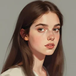 girl portrait, digital art, by pascale campion.