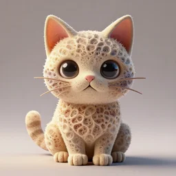 a beautifull intricate cute 3 d cat made of fractal, unreal engine, by octane render