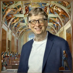 Bill Gates painting the Sistine Chapel 4k
