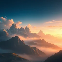 beautiful matte painting of a fantasy mountains