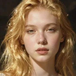 human face golden hair