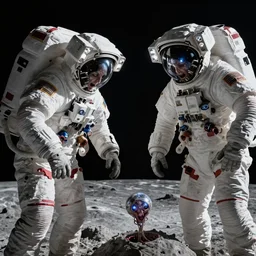astronauts discovering alien life on the moon, terrifying cinematic, hbo, dramatic, ARRI, 4k, highly detailed