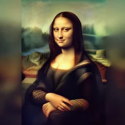 mona lisa in the style of early ai deep dream art, 2 0 1 5, google ai art
