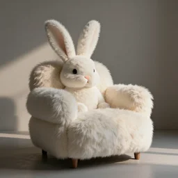 an comfy flurry rabbit armchair