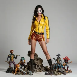 beautiful gemini fantasy character portrait, lucy liu kill bill with clown make up on, ultra realistic, wide angle, intricate details, blank background, highly detailed by peter mohrbacher, hajime sorayama, wayne barlowe, boris vallejo, aaron horkey, gaston bussiere, craig mullins