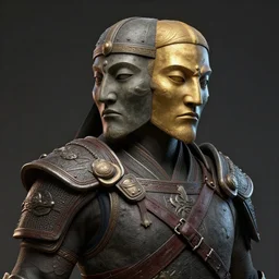 the warrior with the two faces, trending on artstation, high detailed, 8 k