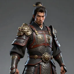 portrait of a wuxia warrior in detailed ceremonial armour. digital art. high detail. sharp focus. high resolution. dungeons and dragons