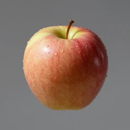an apple floating