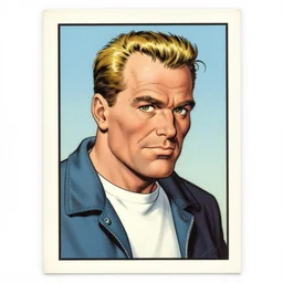 realistic, detailed, collectible trading card, vintage by al feldstein