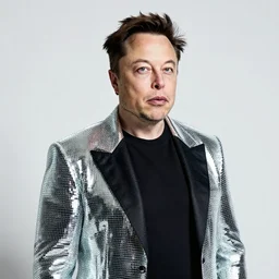elon musk, disco pimp stylized