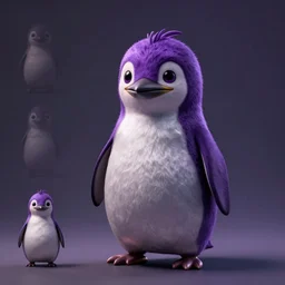 purple penguin, character sheet, character design, highly detailed, dramatic lighting, digital painting, artstation, concept art, sharp focus, illustration, elegant, disney art style, matte